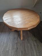 Massief eiken tafel 110 cm. TEAB., Ophalen, Gebruikt, Rond, 75 cm of meer