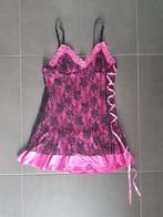 Nachtjapon Roze Zwart M, Kleding | Dames, Pabo, Verzenden, Nieuw, Maat 38/40 (M)