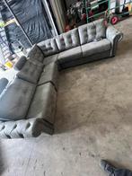 Half leder half stof hoekbank elektrisch, Ophalen of Verzenden, Nieuw, Stof