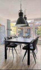 Moderne tafel - beton cire blad, zwart stalen poten, Huis en Inrichting, Tafels | Eettafels, 100 tot 150 cm, 200 cm of meer, Ophalen of Verzenden