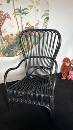 Rotan stoel zwart, Tuin en Terras, Tuinstoelen, Ophalen of Verzenden, Zo goed als nieuw, Rotan