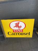 Oud dubbelzijdig emaille reclamebord Vins carrousel/verzamel, Ophalen of Verzenden