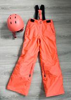 Mooie roze/ oranje skiebroek en bijpassende helm, Ophalen of Verzenden, Zo goed als nieuw