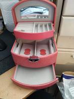 Roze en zwart sieradendoos met vakjes, Met slot, Nieuw, Ophalen of Verzenden, Roze