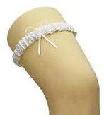 Prachtige witte satijnen kant op een bruid kousenband., Ophalen of Verzenden, Nieuw