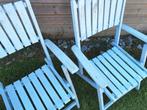 Tuinstoel brocante beach hout lichtblauw nóg 1x! Miekje's, Ophalen