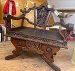 Antieke Franse Stoel met Houtsnijwerk, Ophalen of Verzenden