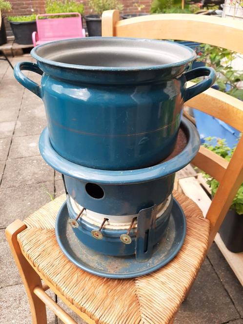 Emaille Petroleumstel met Pan (Zonder Deksel), Antiek en Kunst, Antiek | Emaille, Ophalen