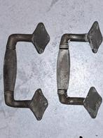 Antieke koperen handgrepen voor schuifdeuren, Doe-het-zelf en Verbouw, Hang- en Sluitwerk, Ophalen of Verzenden, Gebruikt, Koper of Messing