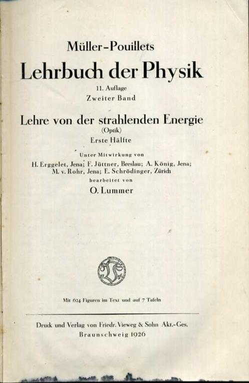 Lehrbuch der Physik. Band 2. strahlenden Energie (Optik), Boeken, Wetenschap, Gelezen, Natuurwetenschap, Ophalen of Verzenden