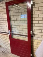 Hard houten achterdeur incl glas, Ophalen, 200 tot 215 cm, Glas, Buitendeur