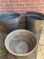 2 groote potten en schaal, Tuin en Terras, Bloembakken en Plantenbakken, Ophalen, Zo goed als nieuw