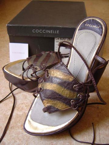 Coccinelle leren wedges maat 37 Nieuw - bruin met goud beschikbaar voor biedingen