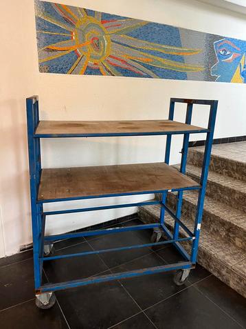 Vintage Stellingkast op Wielen - transportkar - kast beschikbaar voor biedingen