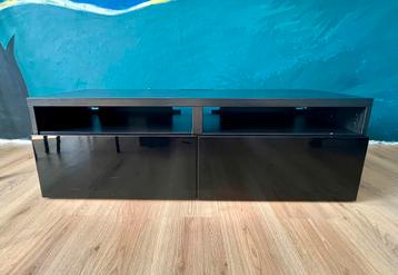 BESTÅ Ikea Kast TV met gelakte deuren zwartbruin - afbeelding 1
