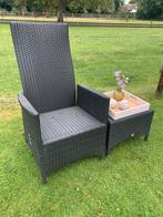 Verstelbare stoel met voetenbank/tafeltje wicker, Ophalen, Wicker