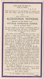 Aldegonda Nefkens 1856 Chaam + 1946 Leur, 89 jaar, Verzenden, Bidprentje