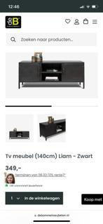 Bommel tv meubel zwart Liam, Ophalen of Verzenden, Gebruikt, 25 tot 50 cm, Minder dan 100 cm