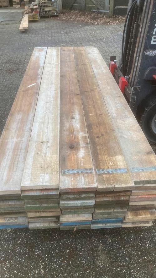 Steigerplanken Steigerhout echt van de bouw, Doe-het-zelf en Verbouw, Hout en Planken, Gebruikt, Plank, Steigerhout, 300 cm of meer