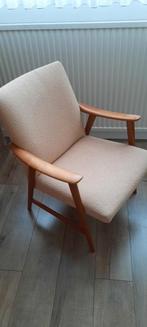 Vintage stoel met stoffen bekleding, Huis en Inrichting, Stoelen, Ophalen, Gebruikt, Eén