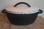 Vintage pan gietijzer ovaal zwart wit Paris uniek brood, Huis en Inrichting, Keuken | Potten en Pannen, Ophalen of Verzenden, Gietijzer