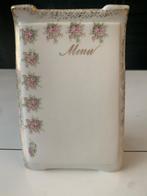 antieke menu standaard porselein met roosboeketjes, Ophalen of Verzenden