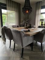 Vierkante eiken kloostertafel Showmodel van €2499 voor €1050, Ophalen, 150 tot 200 cm, Nieuw, Vijf personen of meer