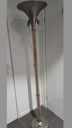 Art deco uplighter vloerlamp chroom glas tulpglas, Ophalen, Onbekend, Glas, Onbekend