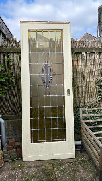 Glas in lood deur . Massief .. zware deur ! beschikbaar voor biedingen