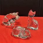 3x beeldje glas Nachtmann Princess House Pets, konijn, poes, Antiek en Kunst, Antiek | Glas en Kristal, Ophalen