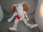 happy horse Olifant Jolly 40cm grijs harig/bruine oren sjaal, Kinderen en Baby's, Speelgoed | Knuffels en Pluche, Ophalen of Verzenden