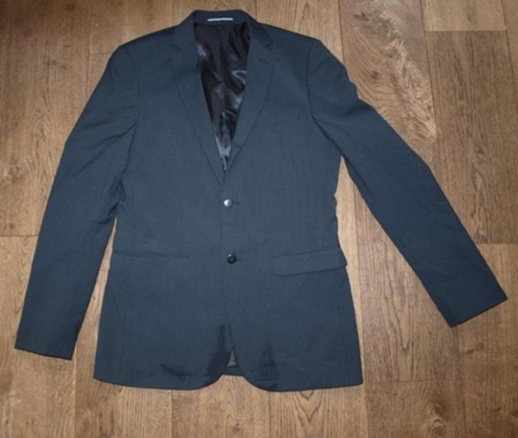 Zwart Grijs Gestreept Colbert LIV (L -51), Kleding | Heren, Kostuums en Colberts, Zo goed als nieuw, Maat 52/54 (L), Zwart, Ophalen of Verzenden