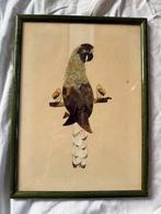 Vintage papegaai gemaakt van vlindervleugels Vogel Ingelijst, Ophalen of Verzenden