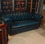 Flaming Blue 3-zits Buttonseat Chesterfield bank