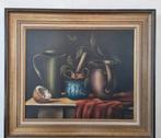 Fraai stilleven olieverfschilderij groot formaat gesigneerd, Antiek en Kunst, Ophalen of Verzenden