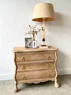 Antiek buikkastje, licht hout, messing greepjes, gerestyled, Ophalen