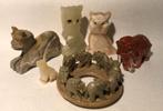 Set van 6 gesneden onyx stenen dieren beeldjes, Ophalen of Verzenden
