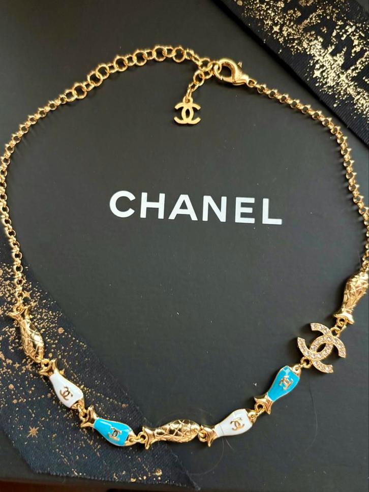 CC dubbelzijdige ketting chocker/ bracelet met ligo 38cm, Sieraden, Tassen en Uiterlijk, Enkelbandjes en Enkelkettinkjes, Nieuw