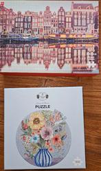 2 leuke puzzels Amsterdamse Grachten en Ronde met bloemen, Hobby en Vrije tijd, Denksport en Puzzels, Ophalen of Verzenden, 500 t/m 1500 stukjes