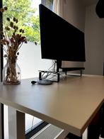 IKEA TROTTEN Sit/Stand Desk – 120x70 cm, Beige/White, Ophalen, In hoogte verstelbaar, Zo goed als nieuw, Stabureau