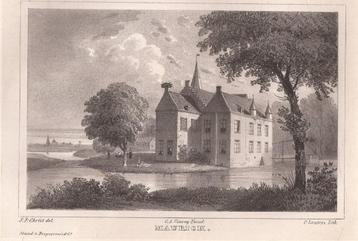 Kasteel Maurick in Noord-Brabant Vught 1846 Litho beschikbaar voor biedingen