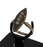Sale Antieke roos diamanten prinsessen ring 14k goud parels