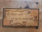 Antiek Houten Wandbord Christelijke Tekst, Ophalen of Verzenden