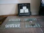 Glazen backgammon schaken dammen, Hobby en Vrije tijd, Nieuw, Een of twee spelers, Ophalen of Verzenden