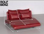 Rode Leren Rolf Benz Chaise Longue, Gebruikt, 150 tot 200 cm, Tweepersoons, Leer