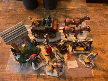 6. Lemax Kerstfiguren met Paardenkar beschikbaar voor biedingen