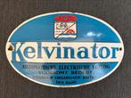 Emaille reclamebord Kelvinator koeling -Langcat, Ophalen of Verzenden, Gebruikt, Reclamebord