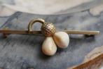 Antieke broche met Grandeln, Verzenden, Zilver, Broche, Verguld