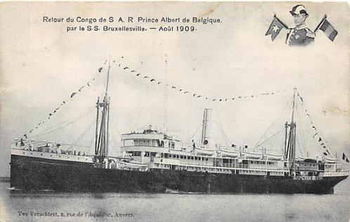 A007 Passagiersschip stoomboot SS Bruxellesville 1909 Anvers, Verzamelen, Ansichtkaarten | Nederland, Gelopen, 1920 tot 1940, Ophalen of Verzenden