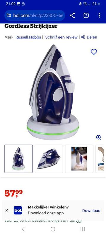 Russell Hobbs snoerloos strijkijzer
nauwelijks gebruikt beschikbaar voor biedingen